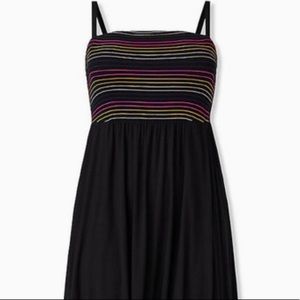 Torrid Super Soft Convertible Rainbow Smocked Skater Dress